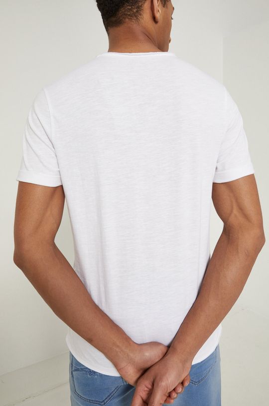 T-shirt bawełniany męski gładki biały 100 % Bawełna
