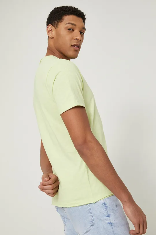T-shirt bawełniany męski gładki zielony 100 % Bawełna