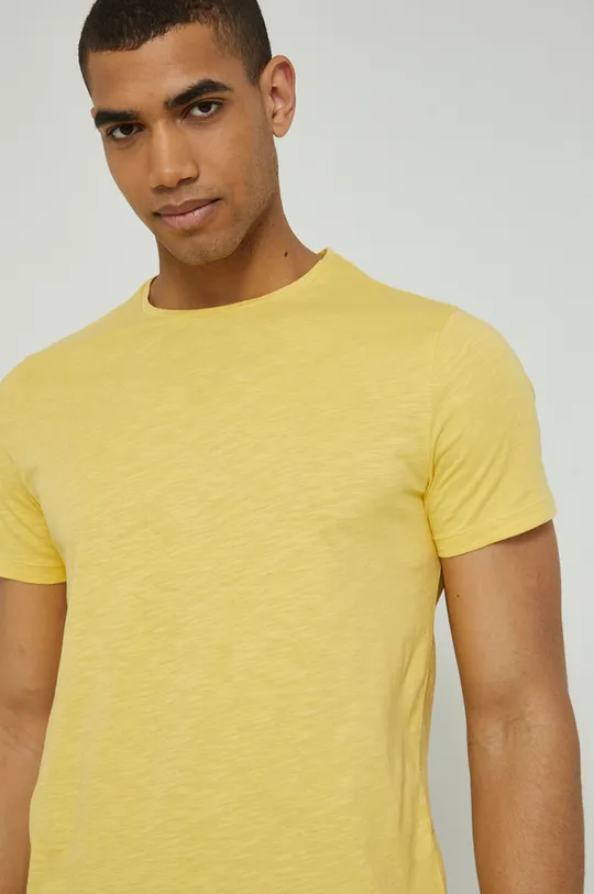 żółty T-shirt bawełniany męski gładki żółty