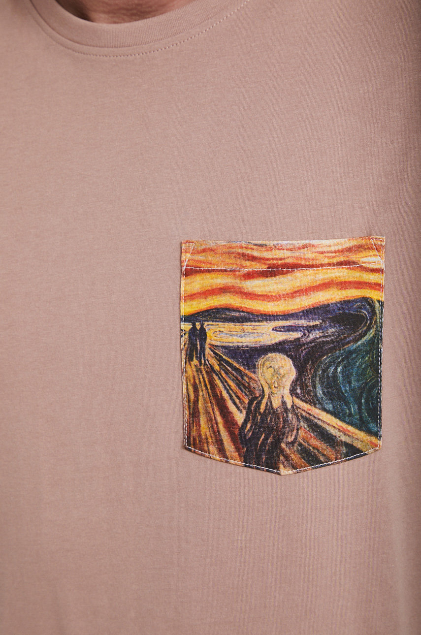 T-shirt z bawełny organicznej Eviva L'arte męski różowy