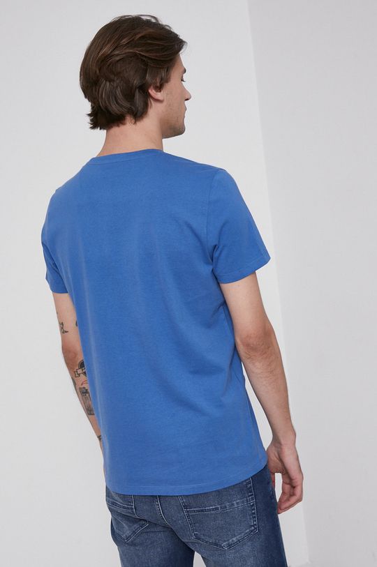 T-shirt z bawełny organicznej z nadrukiem niebieski <p>100 % Bawełna organiczna</p>