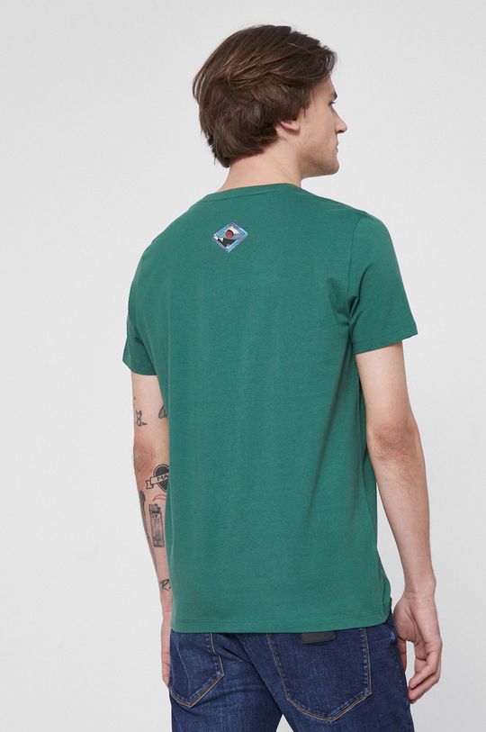 T-shirt męski z bawełny organicznej z nadrukiem zielony <p>100 % Bawełna organiczna</p>