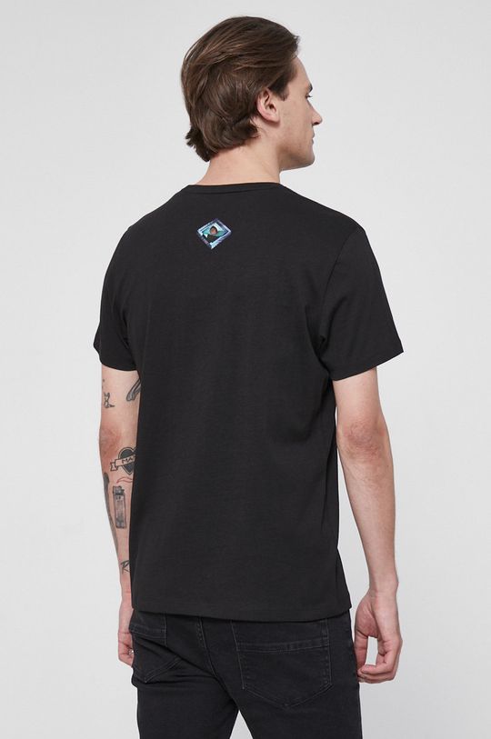 T-shirt bawełniany z nadrukiem czarny 100 % Bawełna