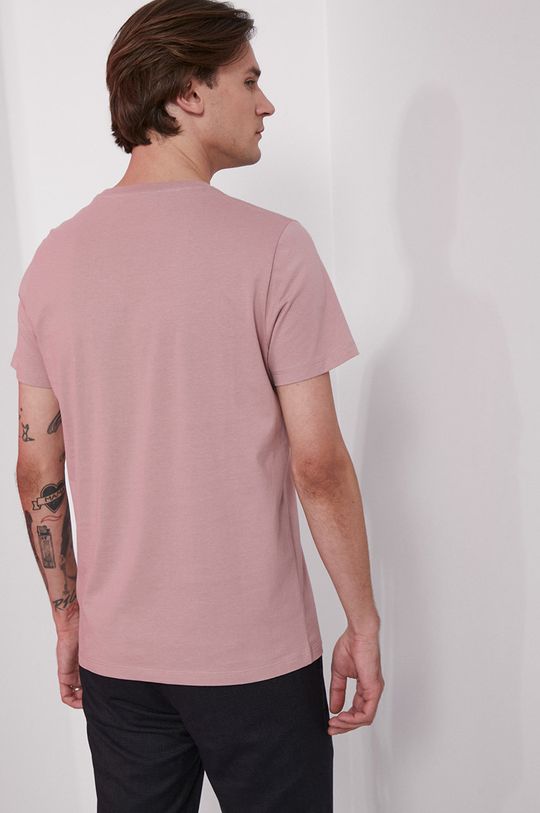 T-shirt bawełniany z nadrukiem różowy 100 % Bawełna