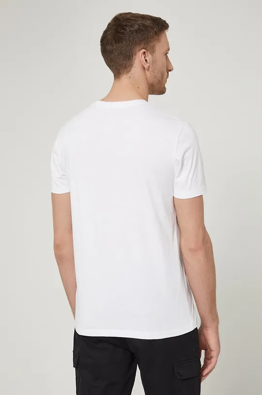 T-shirt męski bawełniany z nadrukiem biały 100 % Bawełna