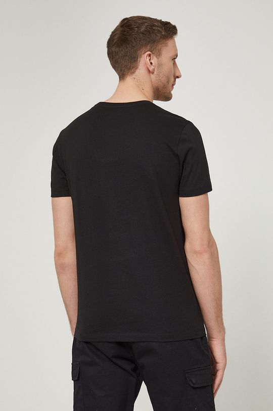 T-shirt męski bawełniany z nadrukiem czarny 100 % Bawełna