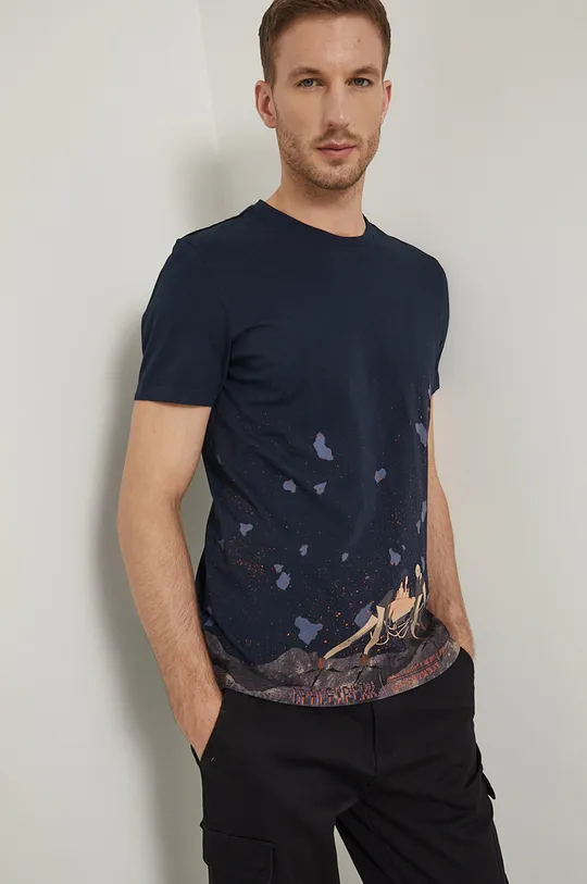 σκούρο μπλε Medicine - Βαμβακερό μπλουζάκι Retro Cosmos Ανδρικά