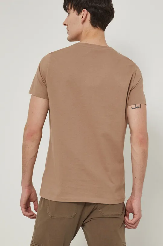 T-shirt męski z bawełny organicznej beżowy <p>100 % Bawełna organiczna</p>