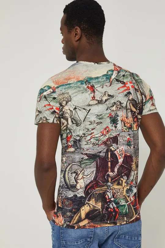 T-shirt bawełniany z cyfrowym nadrukiem multicolor 100 % Bawełna