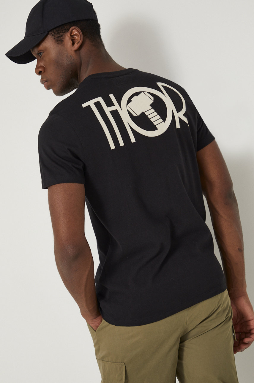 czarny T-shirt bawełniany męski Thor czarny Męski