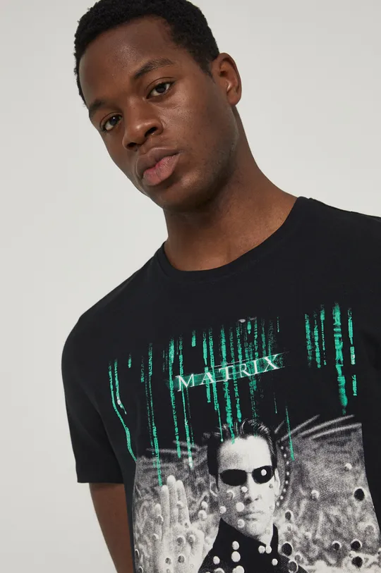 czarny T-shirt bawełniany męski Matrix czarny