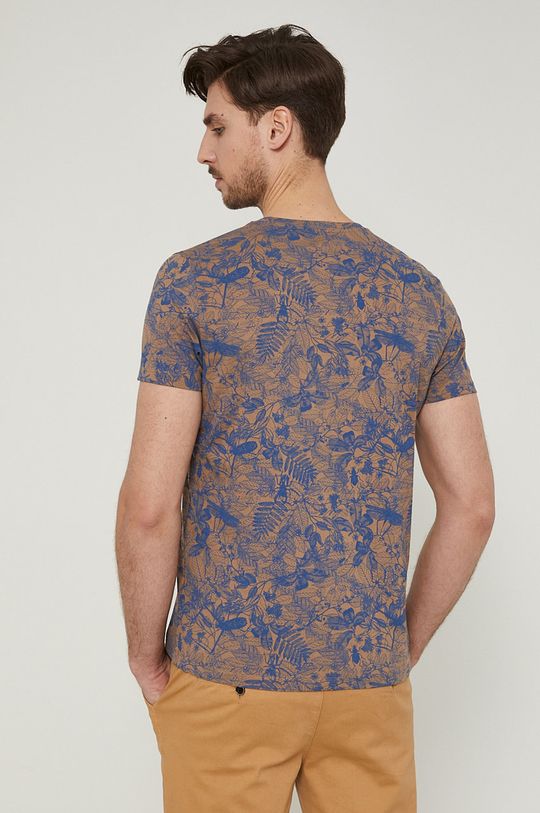 T-shirt z bawełny organicznej męski wzorzysty brązowy 100 % Bawełna organiczna