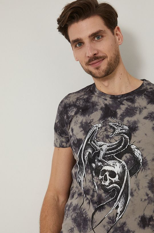 szary T-shirt bawełniany męski Tattoo Art by Piekłowstąpienie - Maciej Puchała szary
