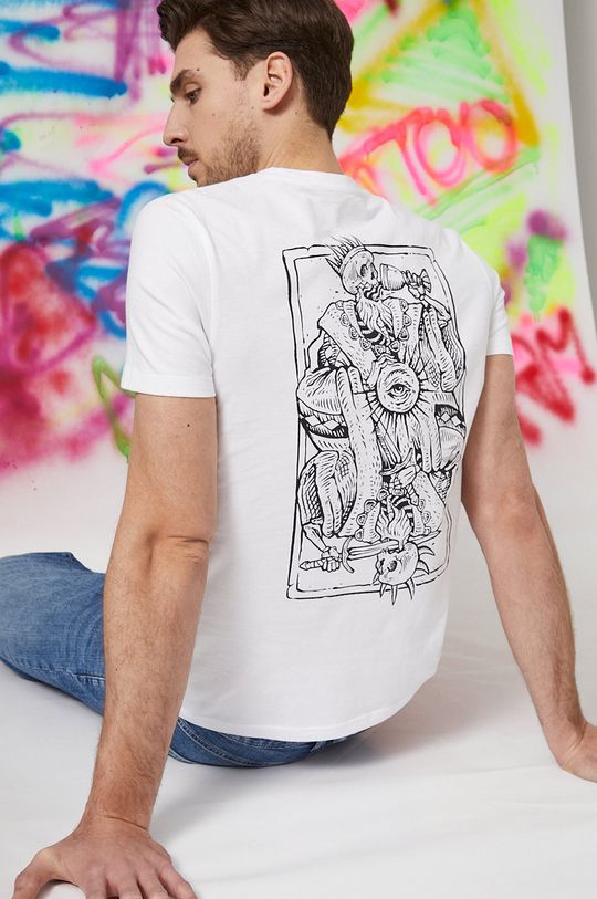 biały T-shirt bawełniany męski Tattoo Art by ZUZA GALU - Zuza Gałuszka biały Męski