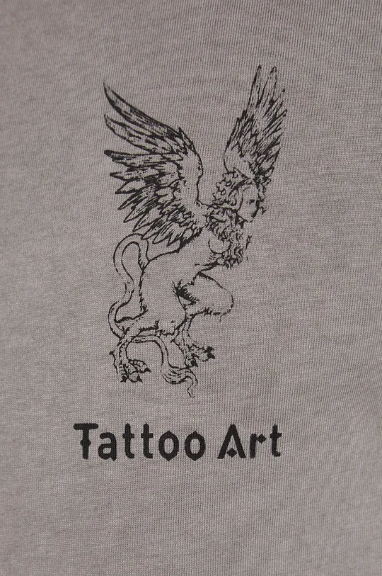 T-shirt bawełniany męski Tattoo Art by ZUZA GALU - Zuza Gałuszka szary Męski