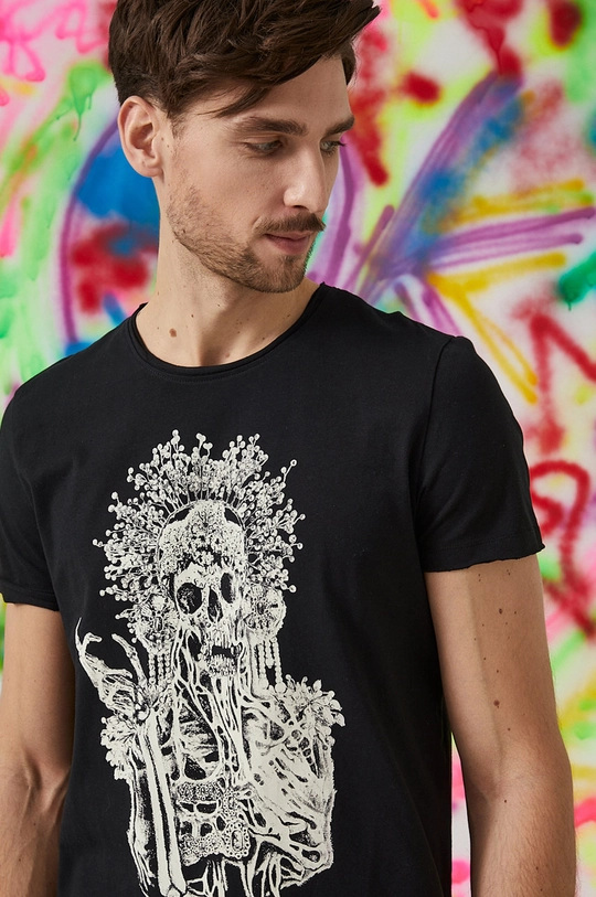 czarny T-shirt bawełniany męski Tattoo Art by CZORNAJA INK - Natalia Osipa czarny