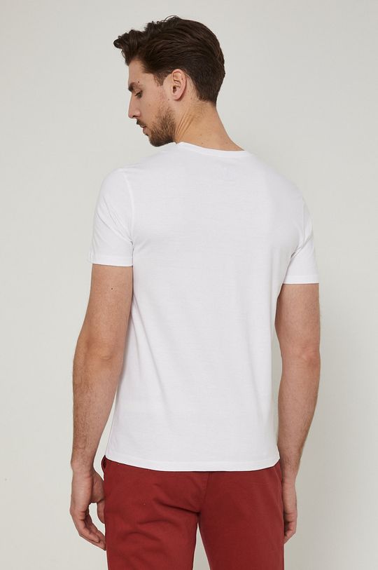 T-shirt bawełniany męski z nadrukiem biały 100 % Bawełna