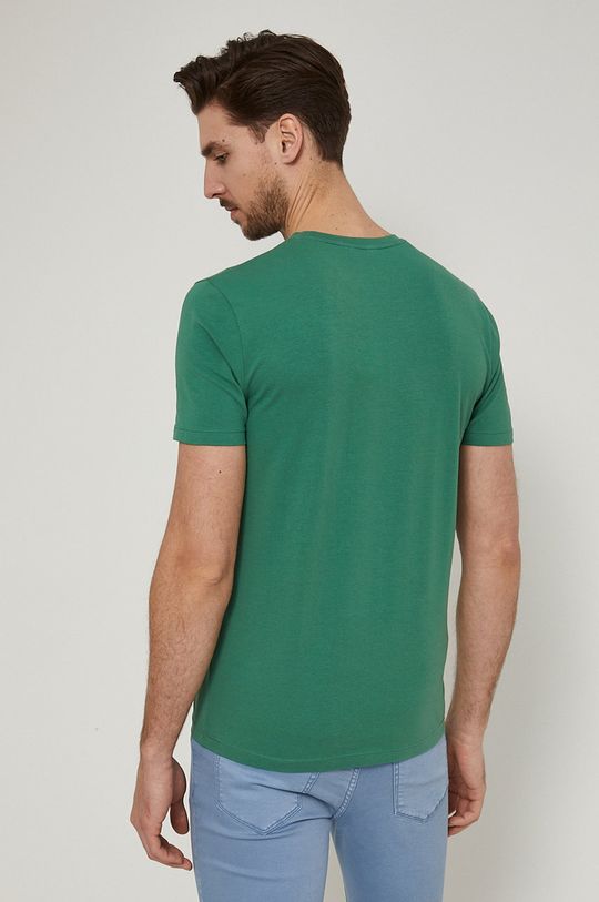 T-shirt męski z nadrukiem zielony 95 % Bawełna, 5 % Elastan