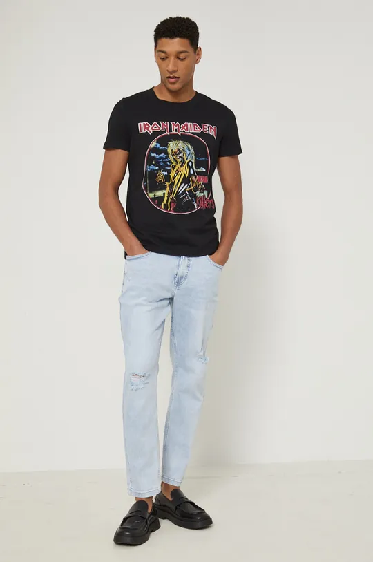 T-shirt bawełniany męski Iron Maiden czarny czarny