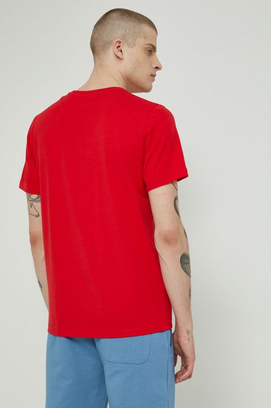 T-shirt męski z nadrukiem czerwony 95 % Bawełna, 5 % Elastan