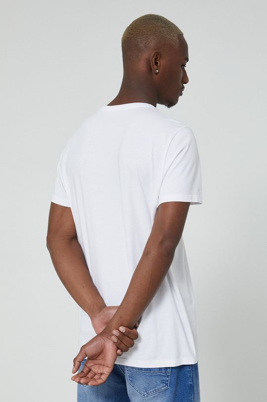 T-shirt męski z bawełny organicznej Projekt: Wakacje biały <p>100 % Bawełna organiczna</p>
