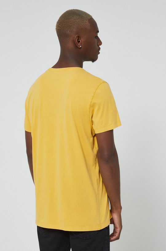 T-shirt bawełniany męski żółty 100 % Bawełna