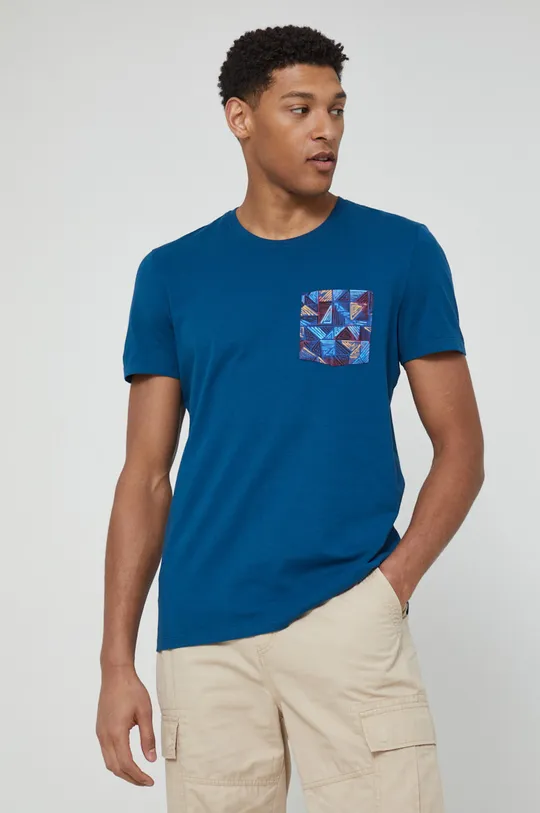 modrá Bavlnené tričko Ethnical Clash Pánsky