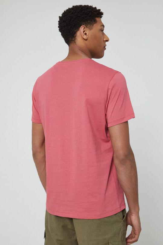 T-shirt bawełniany męski z nadrukiem fioletowy 100 % Bawełna