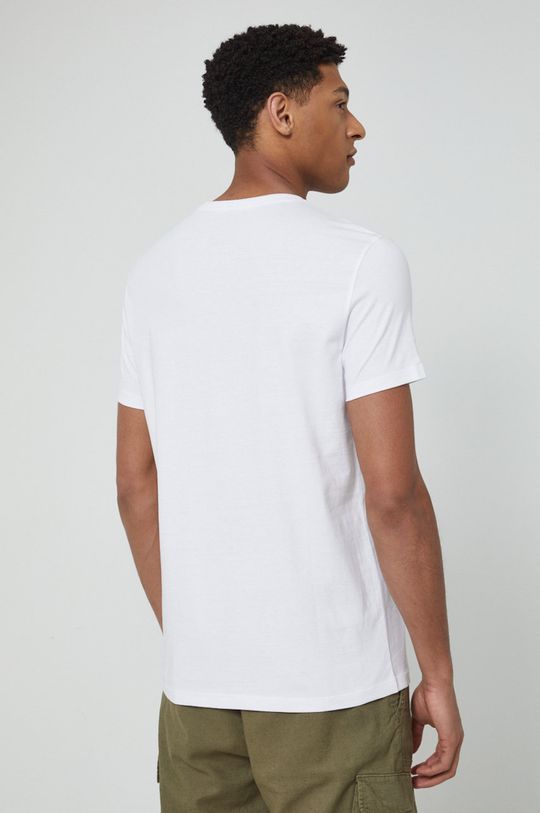 T-shirt bawełniany męski z kolekcji Kolaże by Panna Niebieska biały <p>100 % Bawełna</p>
