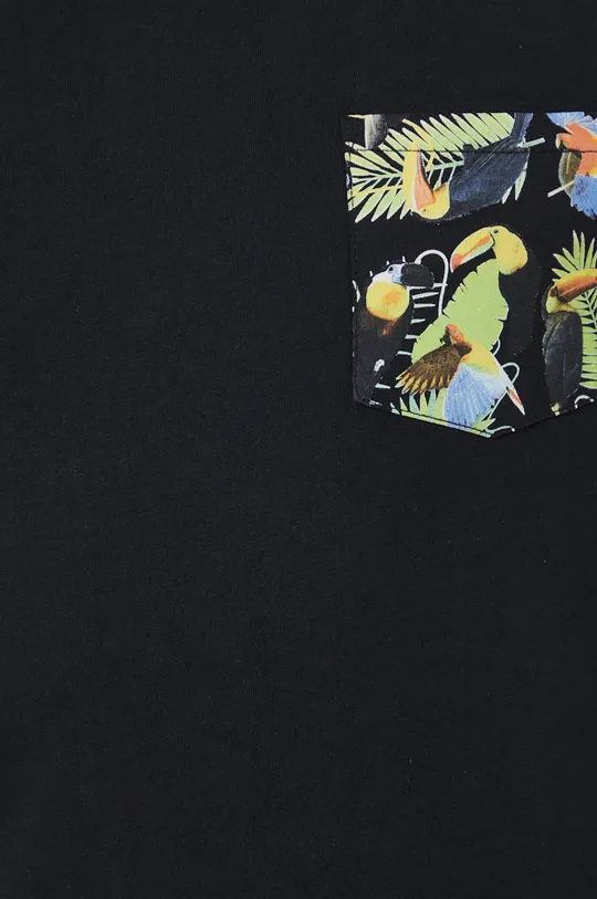 T-shirt bawełniany męski z kolekcji Kolaże by Panna Niebieska czarny Męski