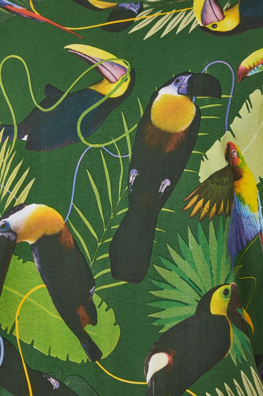 T-shirt bawełniany męski z kolekcji Kolaże by Panna Niebieska zielony Męski