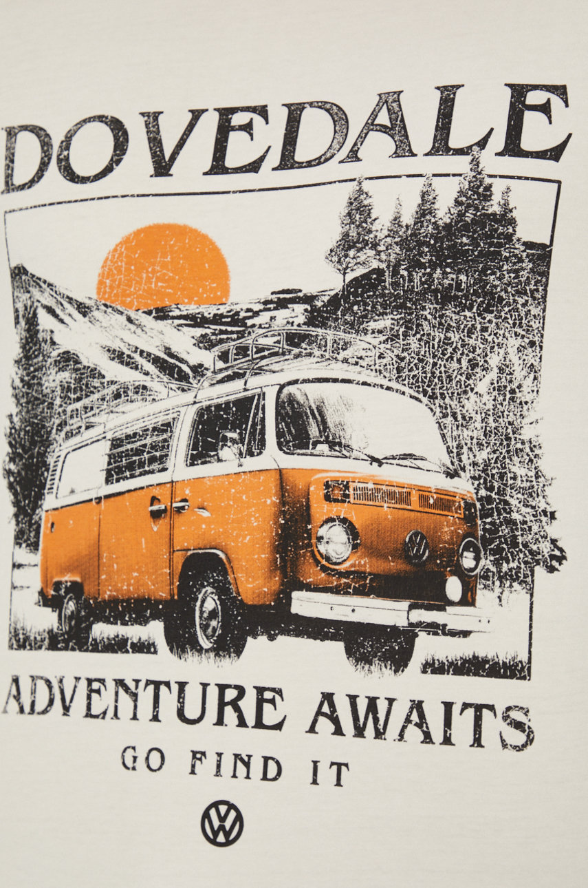 T-shirt bawełniany męski Volkswagen beżowy Męski