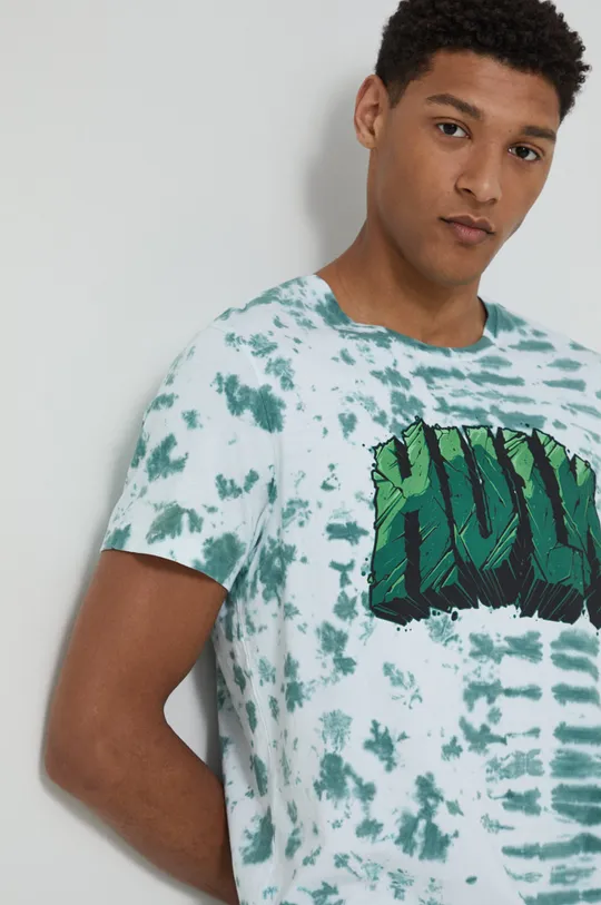 T-shirt bawełniany męski Hulk biały Męski
