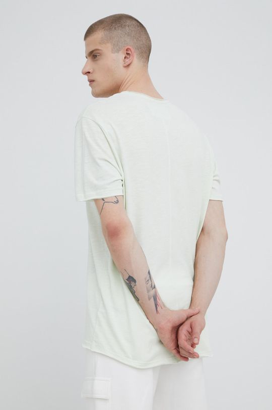 T-shirt bawełniany męski gładki turkusowy blady turkusowy
