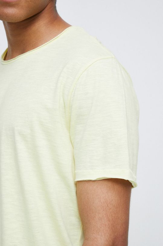 T-shirt bawełniany męski gładki zółty Męski