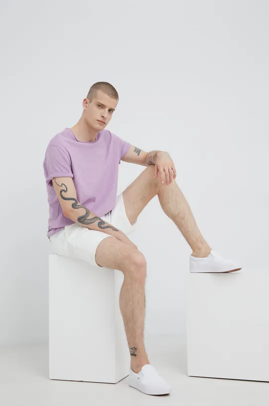Bavlnené tričko Basic fialová
