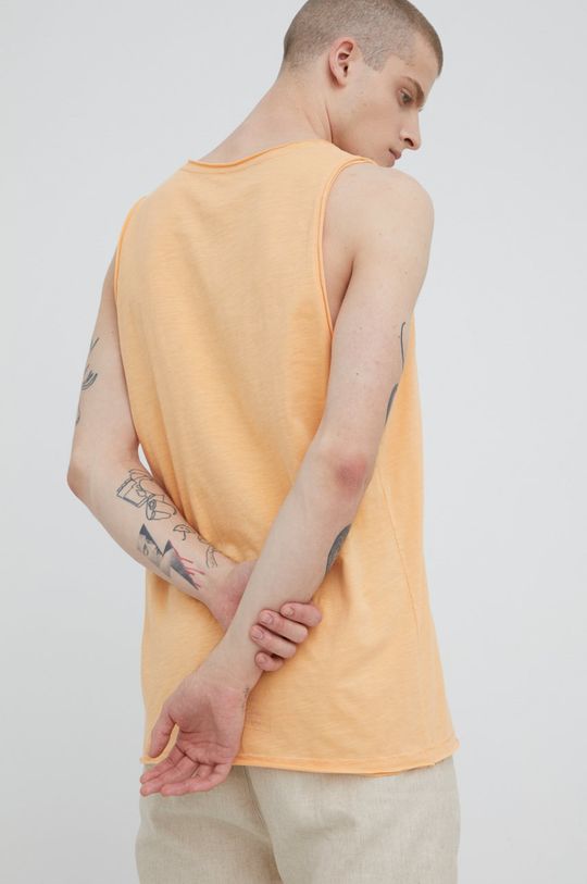 T-shirt bawełniany gładki męski pomarańczowy 100 % Bawełna