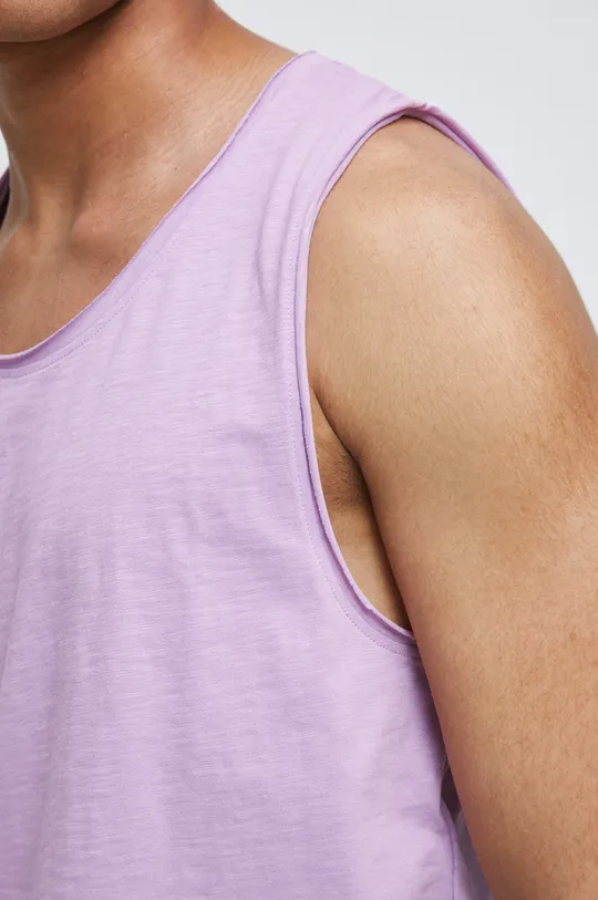 T-shirt bawełniany gładki męski fioletowy