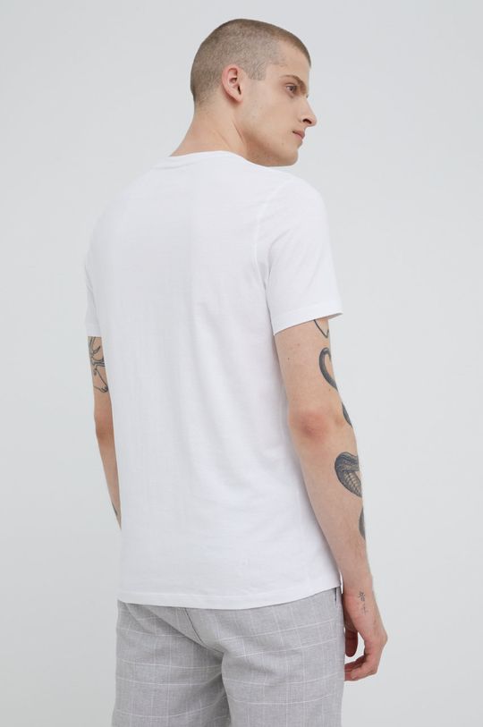 T-shirt bawełniany męski wzorzysty biały 100 % Bawełna