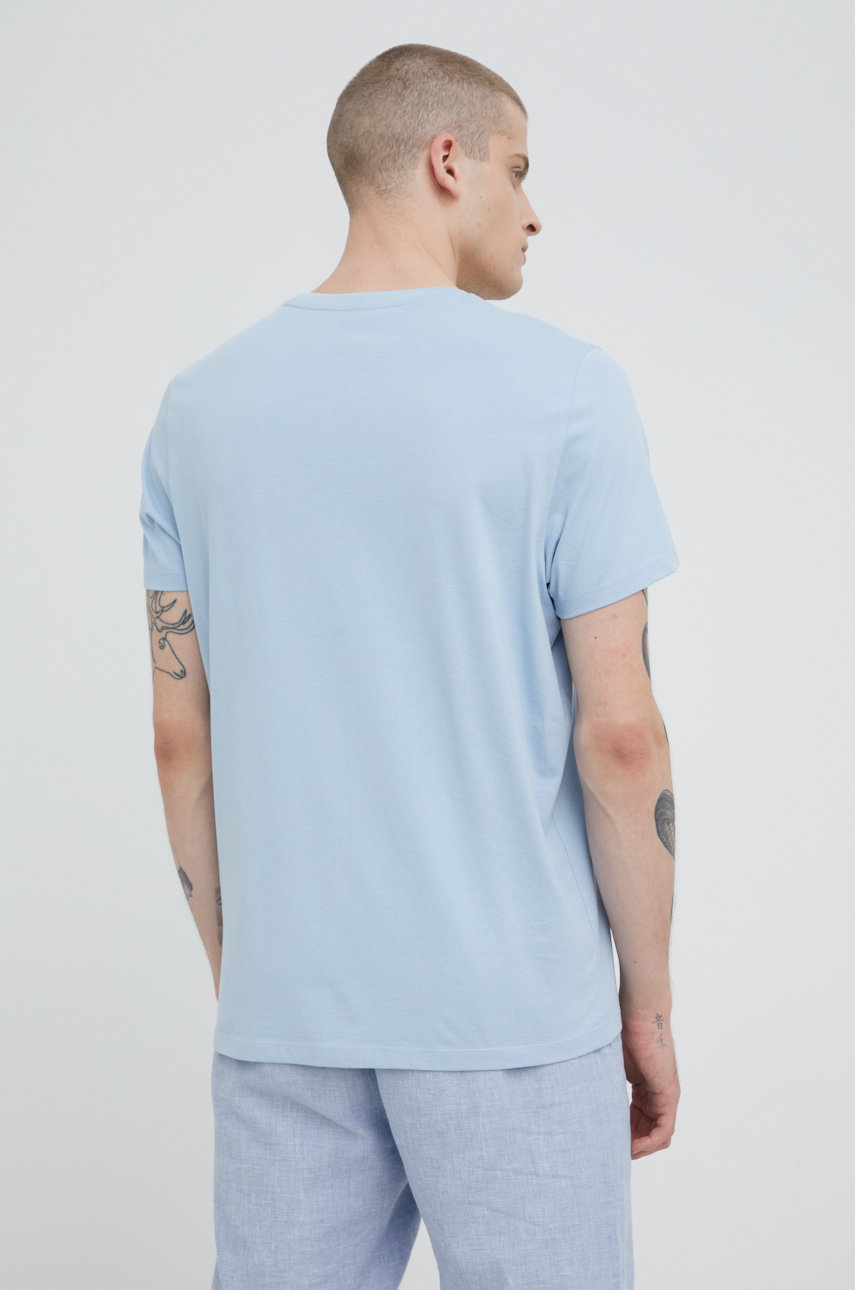 T-shirt bawełniany męski z nadrukiem niebieski 100 % Bawełna