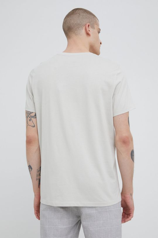 T-shirt bawełniany męski z nadrukiem beżowy 100 % Bawełna