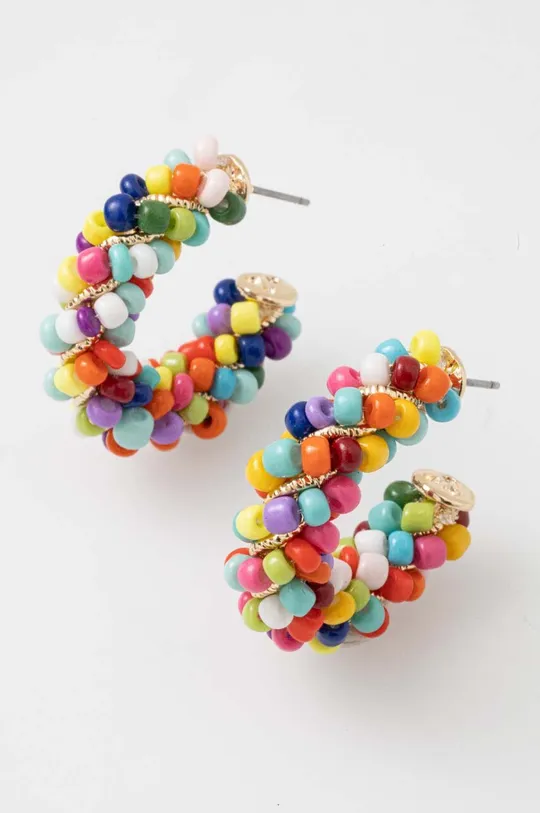 multicolor Kolczyki damskie z ozdobą z koralików kolor multicolor Damski