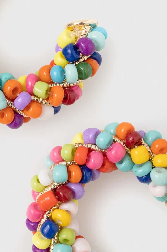 Kolczyki damskie z ozdobą z koralików kolor multicolor multicolor