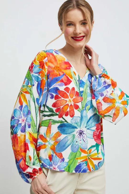Bluzka damska wzorzysta kolor multicolor multicolor