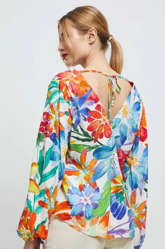 Bluzka damska wzorzysta kolor multicolor 100 % Wiskoza