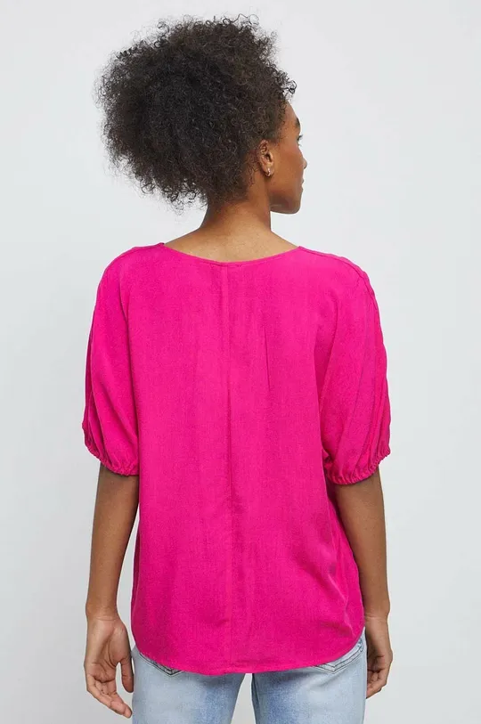 Bluzka damska z wiskozy kolor różowy 100 % Wiskoza
