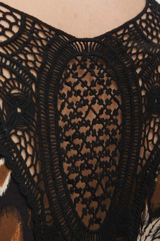Bluzka damska wzorzysta kolor czarny Damski