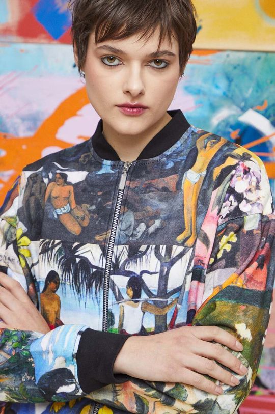 Bluza bawełniana damska Eviva L'arte kolor multicolor multicolor