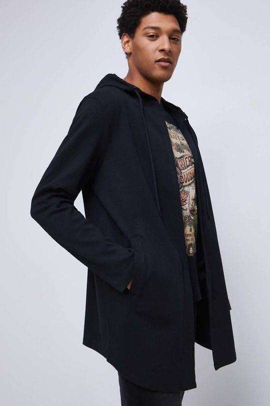 Bluza bawełniana męska z nadrukiem kolor czarny 100 % Bawełna