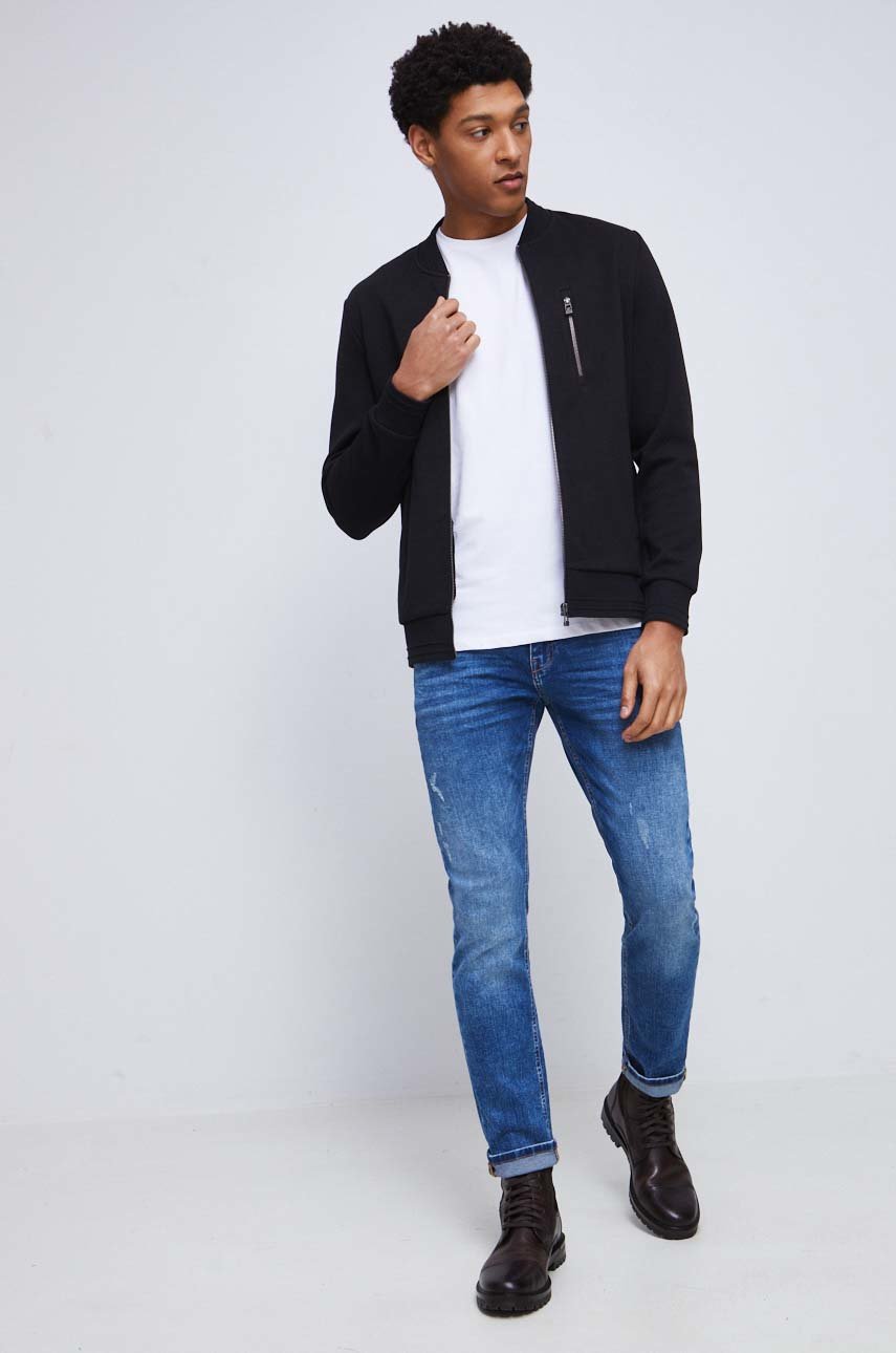 Bluza męska gładka kolor czarny czarny